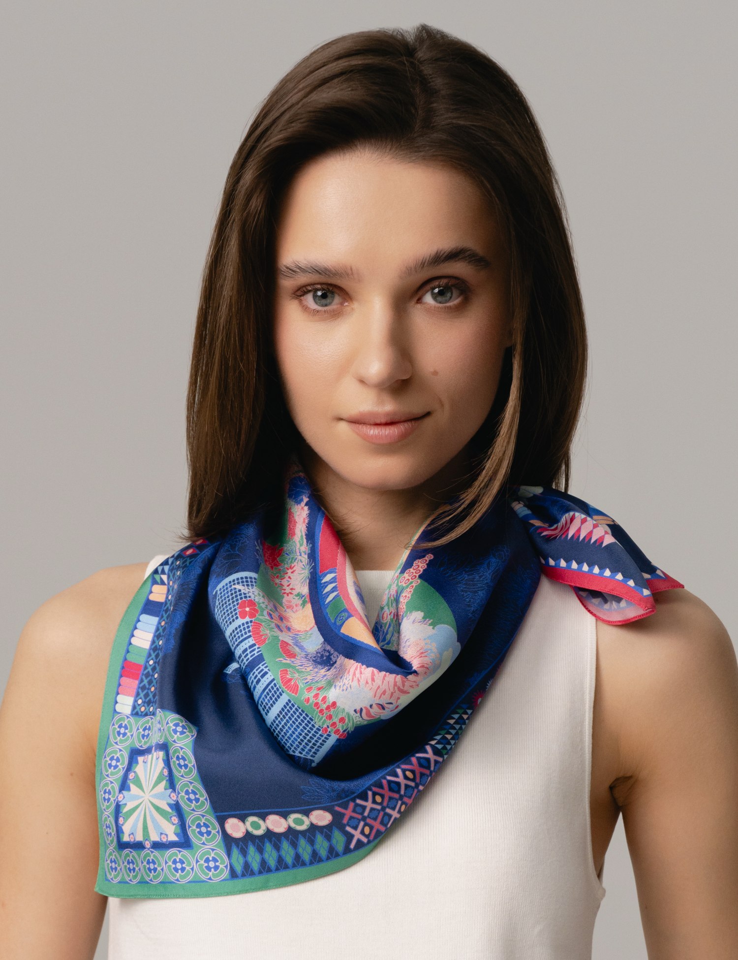 Картинка Шовкова хустина «Garden Navy»